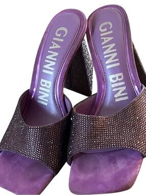Gianni Bini Purple Rhinestone Heels  Vintage  Y2K